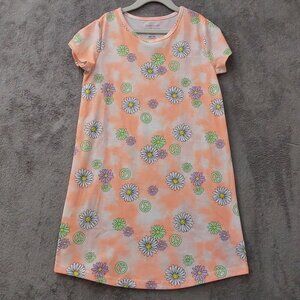 Cuddl Duds Girls Nightgown Tie-Dye Daisy Peace Print Size M 7/8